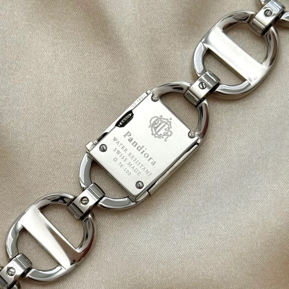 Dior Silver Link Bracelet Watch with Gold and Crystal Accent Bracelets - Picture 10 of 10